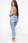 Walk This Way Boyfriend Jeans - Medium Blue Wash