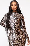 Crazy About You Midi Dress - Brown Combo