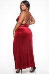Angelique Velvet Maxi Dress - Dark Burgundy