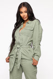 On Duty Jumpsuit - Olive