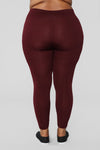 Yes Fleece Leggings - Burgundy