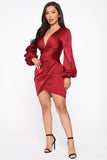 Great Escape Mini Dress - Burgundy