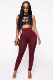 Smooth Operator High Rise Legging - Burgundy