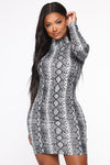 Wildly Entertaining Long Sleeve Mini Dress - Grey