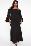 Fascination Off Shoulder Dress - Black