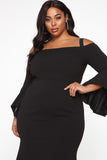 Fascination Off Shoulder Dress - Black