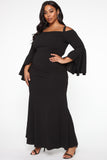 Fascination Off Shoulder Dress - Black