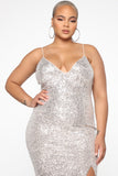 Stars Do Shine Sequin Dress - Silver