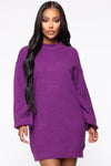 Feeling Salty Sweater Mini Dress - Purple