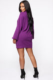 Feeling Salty Sweater Mini Dress - Purple