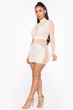 Sparkle Up Sequin Mini Dress - Cream Hologram