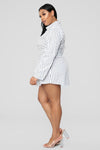 Well Suited Striped Shirt Dress - White
