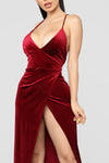 Angelique Velvet Maxi Dress - Dark Burgundy