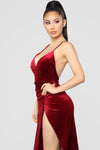 Angelique Velvet Maxi Dress - Dark Burgundy