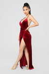 Angelique Velvet Maxi Dress - Dark Burgundy
