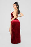 Angelique Velvet Maxi Dress - Dark Burgundy