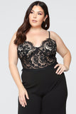Roof Top Date Lace Jumpsuit - Black