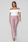 Holly High Rise Printed Pants - Red/White