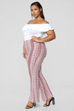 Holly High Rise Printed Pants - Red/White