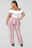 Holly High Rise Printed Pants - Red/White