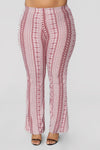 Holly High Rise Printed Pants - Red/White