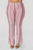 Holly High Rise Printed Pants - Red/White