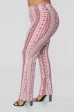 Holly High Rise Printed Pants - Red/White