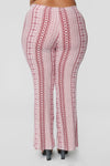 Holly High Rise Printed Pants - Red/White