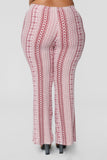 Holly High Rise Printed Pants - Red/White