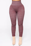 Curves Ahead High Rise Legging - Burgundy