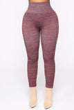 Curves Ahead High Rise Legging - Burgundy