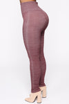 Curves Ahead High Rise Legging - Burgundy