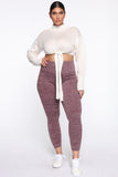 Curves Ahead High Rise Legging - Burgundy