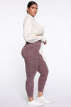 Curves Ahead High Rise Legging - Burgundy