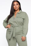 On Duty Jumpsuit - Olive