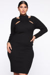Dangerous Woman Midi Dress - Black
