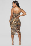 Body Moves Midi Dress - Brown Leopard