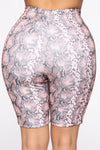 Never A Snake Biker Short - Pink