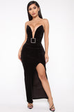 Down For You Velvet Maxi Dress - Black