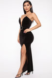 Down For You Velvet Maxi Dress - Black