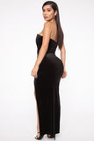 Down For You Velvet Maxi Dress - Black