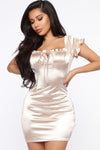 Stassie Satin Mini Dress - Nude