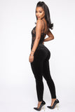 Melt My Heart Velvet Tummy Tuck Leggings - Black