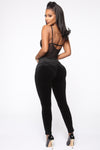 Melt My Heart Velvet Tummy Tuck Leggings - Black