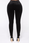 Melt My Heart Velvet Tummy Tuck Leggings - Black