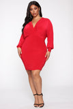Set The Mood Mini Dress - Red