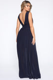 Fill My Heart Deep V Maxi Dress - Navy