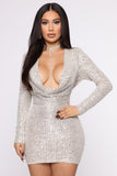 Keep Shining Sequin Mini Dress - Silver