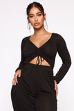 Easy Breeze Long Sleeve Jumpsuit - Black
