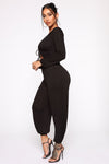 Easy Breeze Long Sleeve Jumpsuit - Black